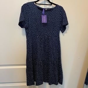 Seraphine Maternity Blue Dot Swing Dress